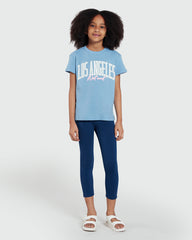 Three-Quarter Leggings In Stretch Cotton ESTATE BLUE / 9-10 Years