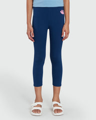 Three-Quarter Leggings In Stretch Cotton ESTATE BLUE / 9-10 Years