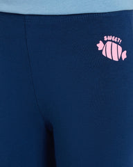 Three-Quarter Leggings In Stretch Cotton ESTATE BLUE / 9-10 Years