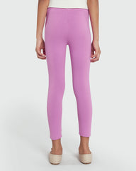 Three-Quarter Leggings In Stretch Cotton SPRING CROCUS / 9-10 Years