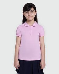 OVS Girls’ Solid Polo In Pastel Lavender Pink / 9-10 Y