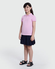 OVS Girls’ Solid Polo In Pastel Lavender Pink / 9-10 Y