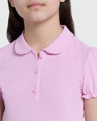 OVS Girls’ Solid Polo In Pastel Lavender Pink / 9-10 Y