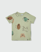 OVS BOYS T-SHIRT AOP GREEN / 24-30 M