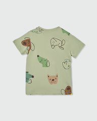 OVS BOYS T-SHIRT AOP GREEN / 24-30 M