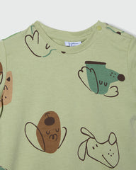 OVS BOYS T-SHIRT AOP GREEN / 24-30 M