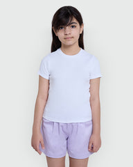 OVS RIBBED TEE FOR GIRLS LUCENT WHITE WHITE / 10-11 Y