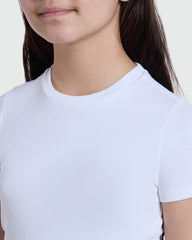 OVS RIBBED TEE FOR GIRLS LUCENT WHITE WHITE / 10-11 Y