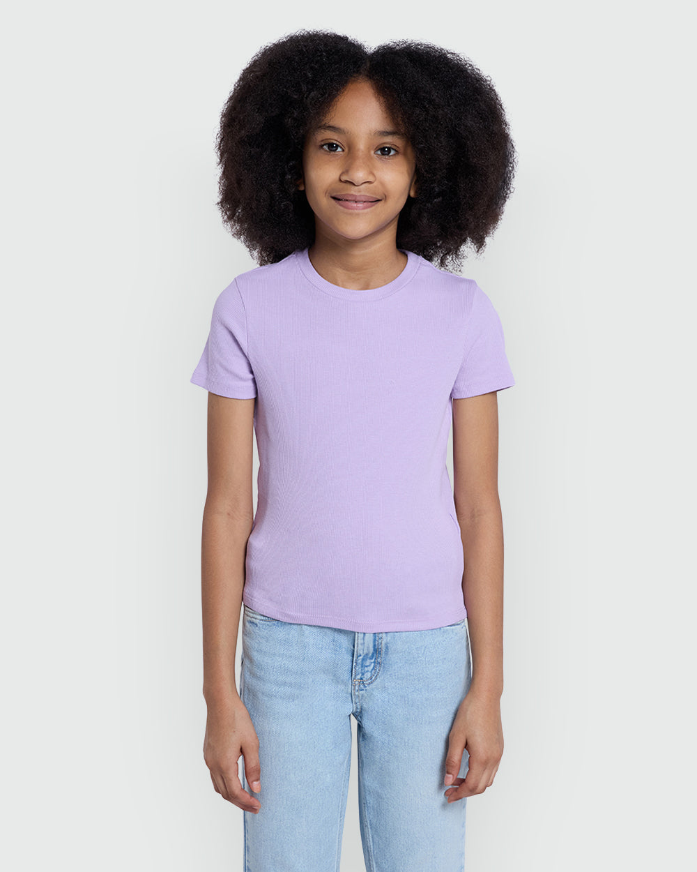 Lilac Breeze Ribbed Tee By OVS – For Girls Violet / 10-11 Y