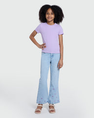 Lilac Breeze Ribbed Tee By OVS – For Girls Violet / 10-11 Y