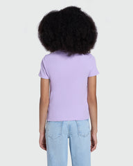Lilac Breeze Ribbed Tee By OVS – For Girls Violet / 10-11 Y