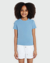 OVS RIBBED CREW NECK TEE ALLURE BLUE BLUE / 10-11 Y