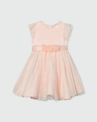 Tulle Dress With Floral Application LIGHT PINK / 24-30 Months