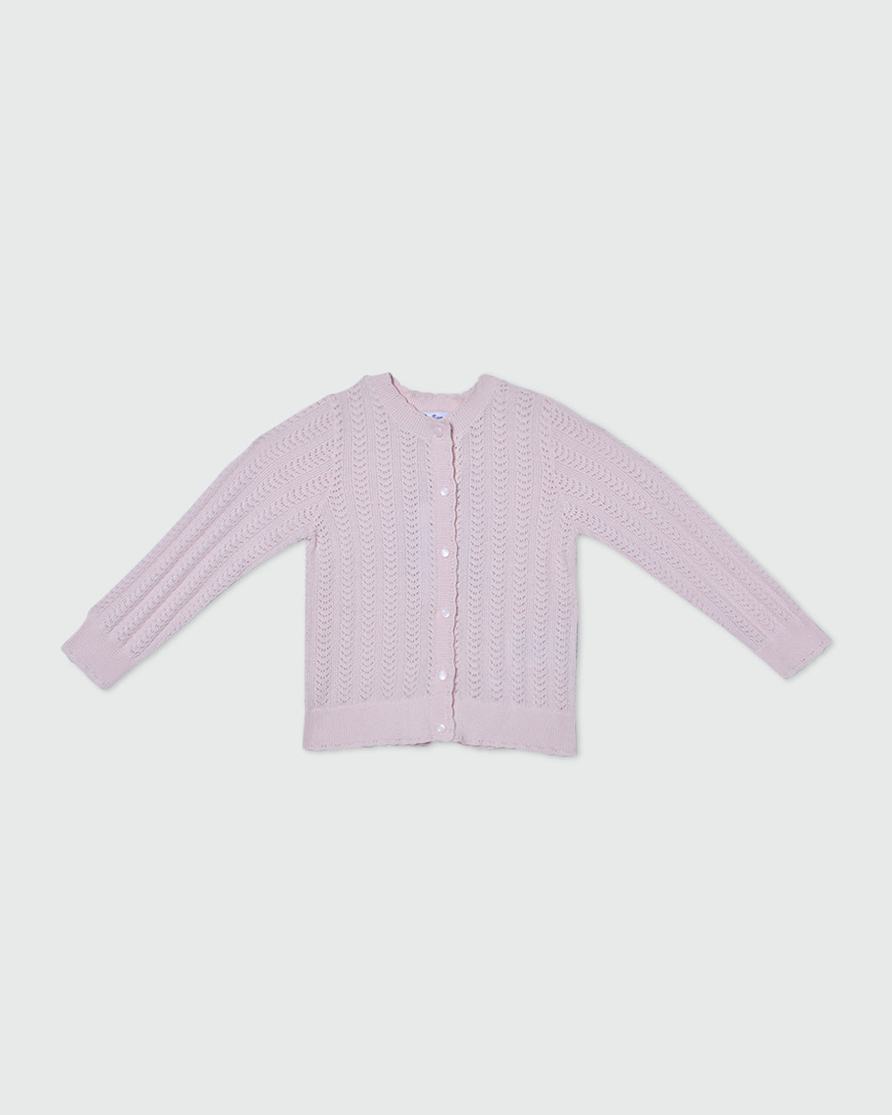 Cardigan In Pointelle Cotton LIGHT PINK / 24-30 Months