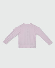 Cardigan In Pointelle Cotton LIGHT PINK / 24-30 Months