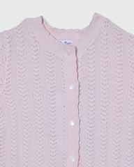 Cardigan In Pointelle Cotton LIGHT PINK / 24-30 Months