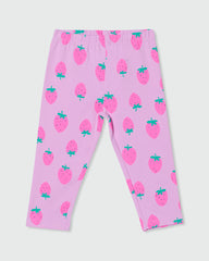 Three-Quarter Leggings In Stretch Cotton With Print BONBON / 24-30 Months