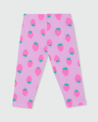 Three-Quarter Leggings In Stretch Cotton With Print BONBON / 24-30 Months