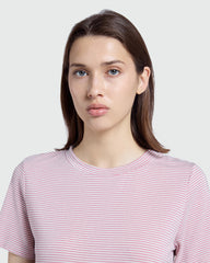 OVS Striped Short Sleeve Tee In Panna & Pink White/Pink / M