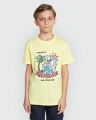 Yellow Short-Sleeved T-Shirt With Print LEMON VERBENA / 9-10 Years