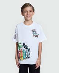 Bright White Crew Neck Tee For Boys By OVS White / 9-10 Y