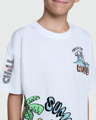Bright White Crew Neck Tee For Boys By OVS White / 9-10 Y