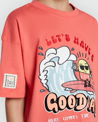 OVS Boys' Tee In Deep Sea Coral Pink Pink / 9-10 Y