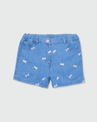 OVS GIRLS LIGHT DENIM EMBROIDERED PANTS BLUE / 24-30 M