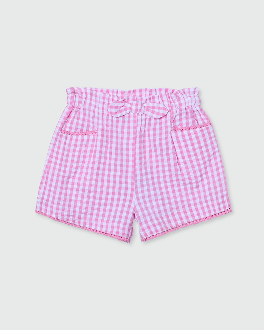 OVS GIRLS SHORTS YARN-DYED PINK/WHITE CHECK / 24-30 M