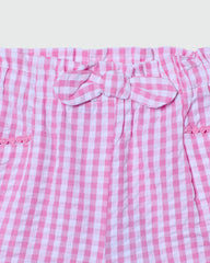 OVS GIRLS SHORTS YARN-DYED PINK/WHITE CHECK / 24-30 M