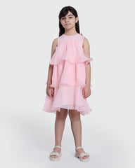 Girls' OVS Dress In Mary’S Rose Shade Pink / 9-10 Y