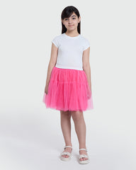 Mesh Skirt In Sangria Sunset By OVS Pink / 9-10 Y
