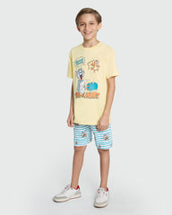 Short Sleeve Pyjama Set By OVS Yellow/White / 9-10 Y