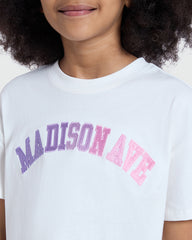 OVS Embroidered Tee For Girls – Blanc De Blanc White / 10-11 Y