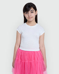 Girls’ Tee With Subtle Slogan – OVS White White / 10-11 Y