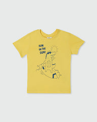 OVS BOYS SS T-SHIRT WITH PRINT YELLOW / 24-30 M