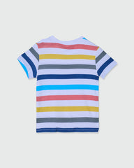 OVS BOYS SS T-SHIRT WITH PRINT RIGHE STRIPES MULTICOLOUR STRIPED / 24-30 M
