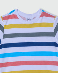 OVS BOYS SS T-SHIRT WITH PRINT RIGHE STRIPES MULTICOLOUR STRIPED / 24-30 M