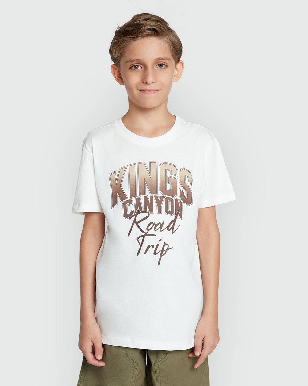 Modern Fit OVS Tee For Boys In Blanc De Blanc White / 11 Y