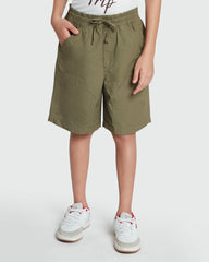 Olive Drab Shorts With Patch Details – OVS Brown / 11 Y