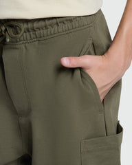 OVS Boys’ Cargo Shorts In Ivy Green Brown / 11 Y