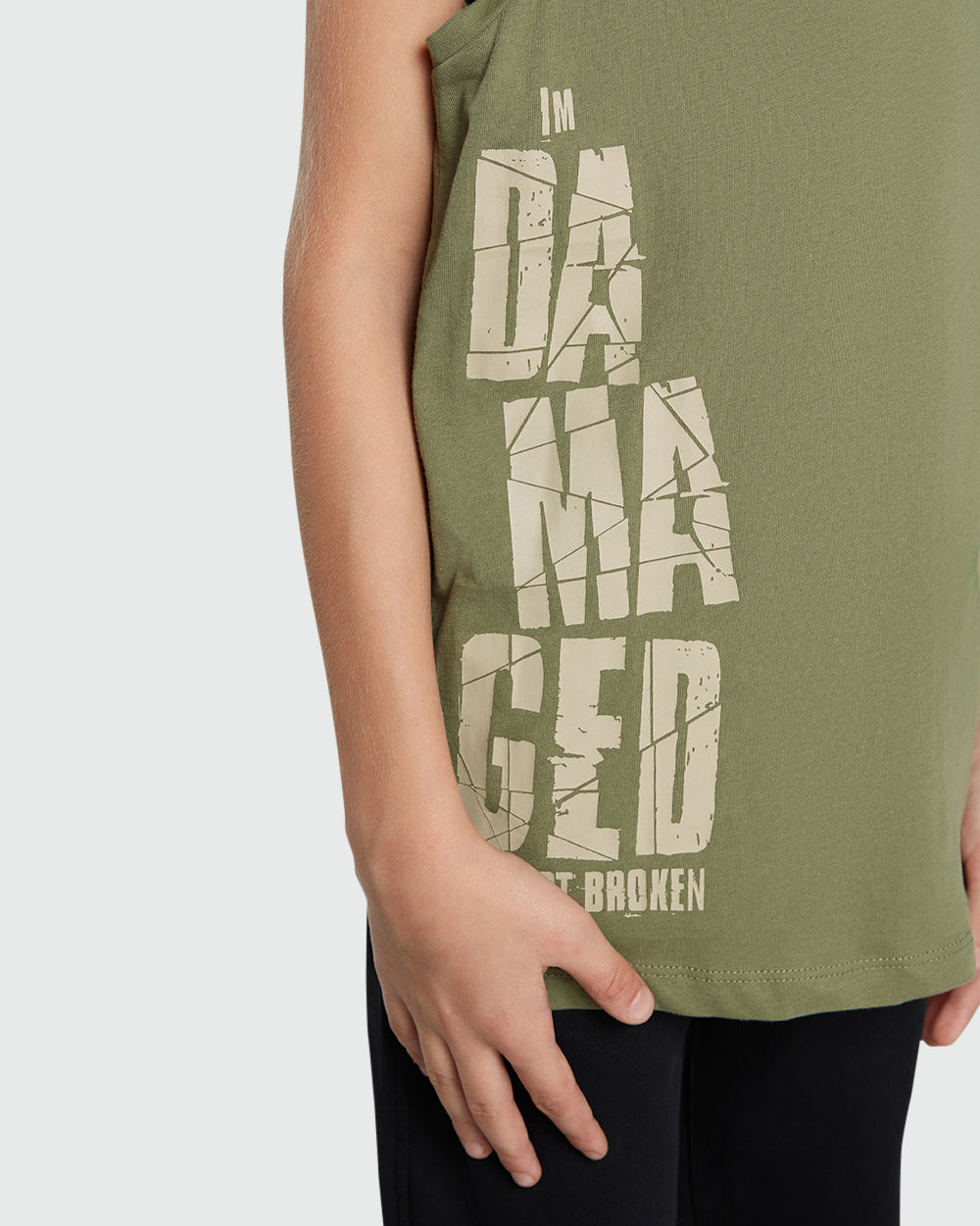 OVS Sleeveless Tank For Boys – Olivine Green Green / 11 Y