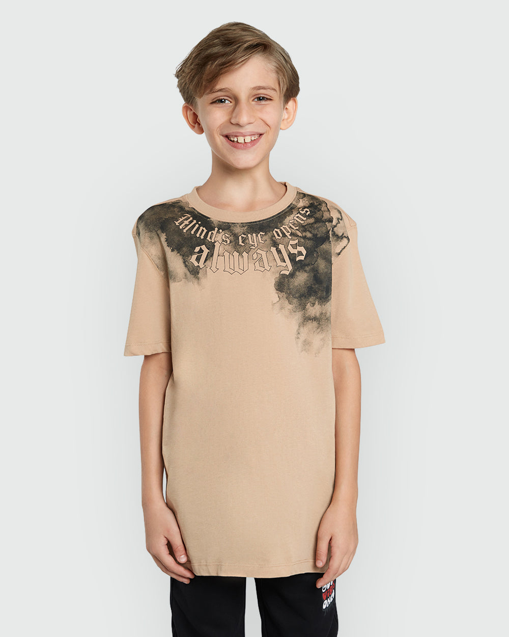 OVS Modern Fit Tee In Travertine For Boys Brown / 11 Y