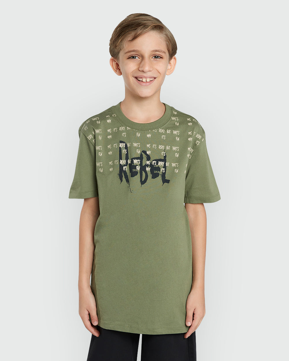 OVS Modern Olivine Tee For Everyday Style Green / 11 Y