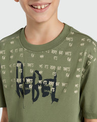 OVS Modern Olivine Tee For Everyday Style Green / 11 Y