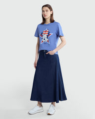 Minnie Print Tee In Blue Indigo By OVS Violet / M