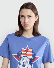 Minnie Print Tee In Blue Indigo By OVS Violet / M