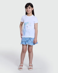 White Tee With Shimmer Accents – OVS Kids White / 9-10 Y