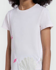 OVS Heavenly Pink Tee With Glitter Print Pink / 9-10 Y