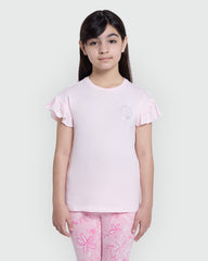 OVS Solid Dogwood Pink Tee For Girls Pink / 9-10 Y